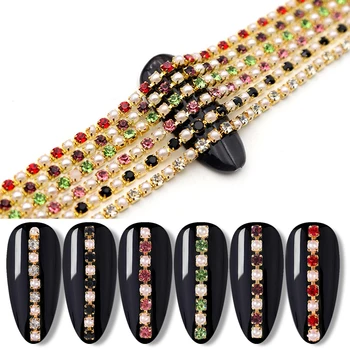 

Mixed Shape Gold Ruby Colorful Flat Backs Rhinestones For Nails 3D Charms 1 Pattern 249mm*2mm Decoration Fashion Nail Decoration