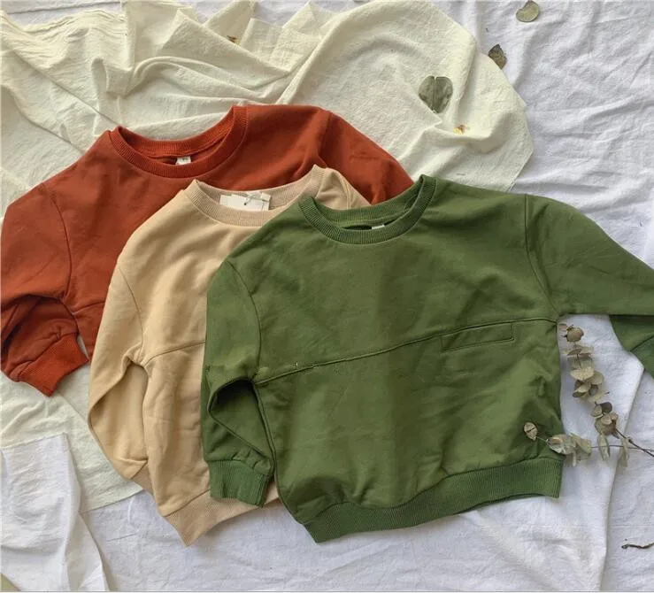 

2019 New Style Girls Boys T-Shirt Autumn Winter Fashion Kids Sweatshirt 2-7t PZ203