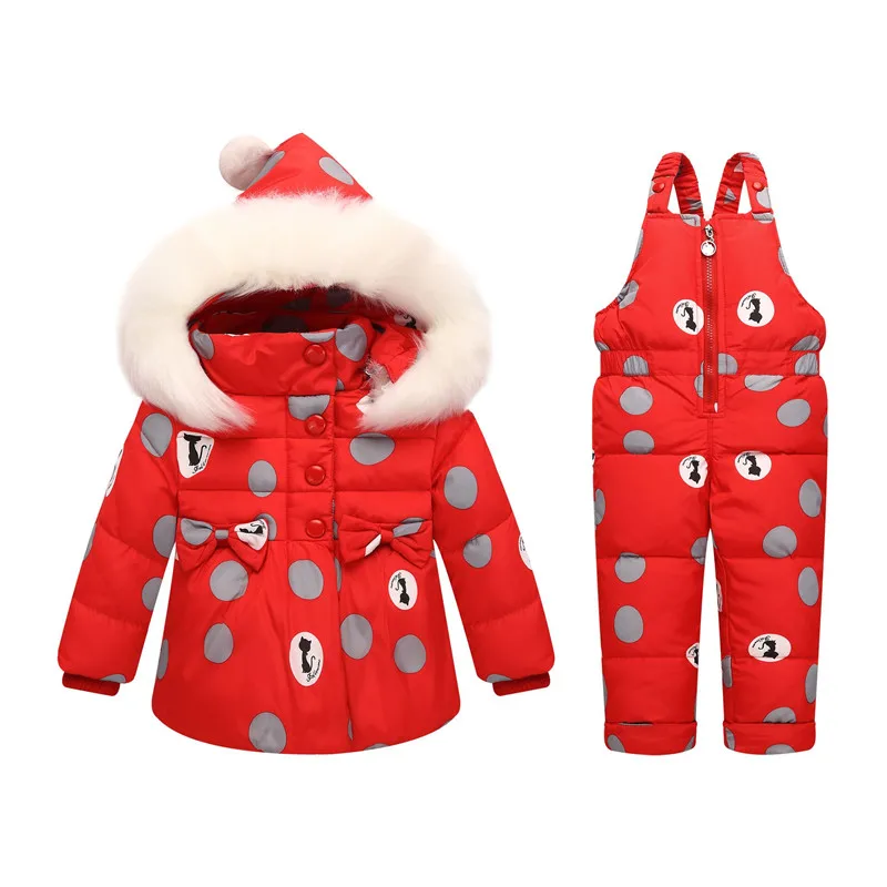 Детский зимний комбинезон, детский зимний комбинезон, комплекты зимней одежды, комбинезон для малышей, зимнее пальто для девочек, Детский пуховик с меховым пальто - Цвет: 816 red