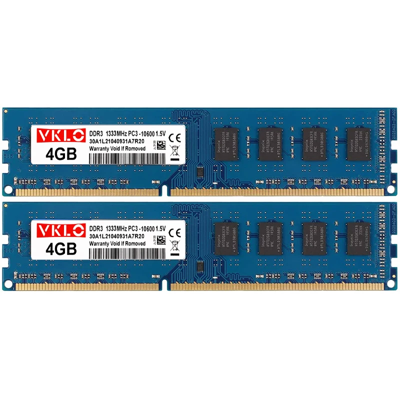 Модуль ОЗУ VKLO DIMM для настольных ПК 4 ГБ 8 DDR3 1066 МГц 1333 1600 PC3-8500U PC3-10600U PC3-12800U контактов