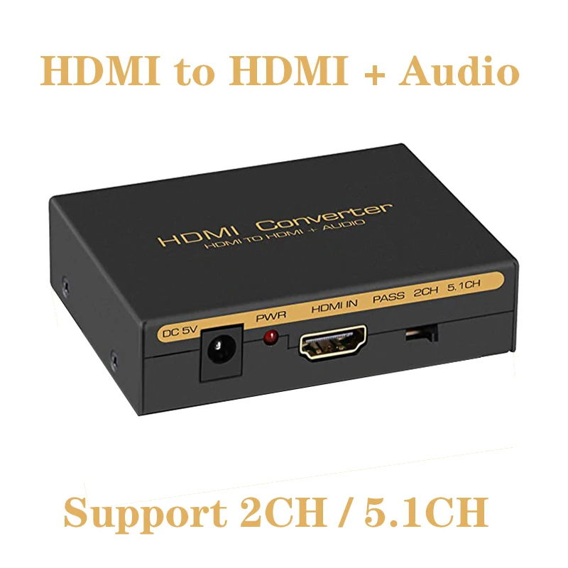 

HDMI-совместимый аудио сплиттер 4K 3D HD 5.1CH, оптический аудио экстрактор TOSLINK SPDIF + L/R out для усилителя