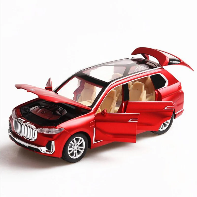 Alloy Toys Cars 1/32 Metal Die-Casting NEW BMW-X7 SUV Car Model Sound And Light Back Luxury Car Children Gifts Kid's Cars 7