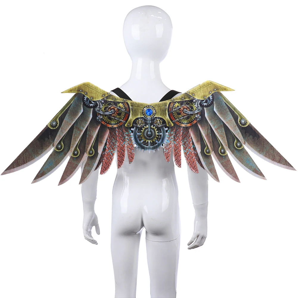 

Adult Child Halloween Colorful Dress Up Bird Interesting Cosplay Wings Performance Angel Eagle Costume Props Non Woven Accessory