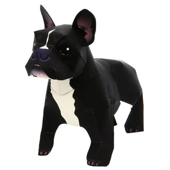 

French Bulldog Dog Folding Cutting Mini Cute 3D Paper Model Papercraft Pet Animal Figure DIY Kids Adult Craft Toys QD-035