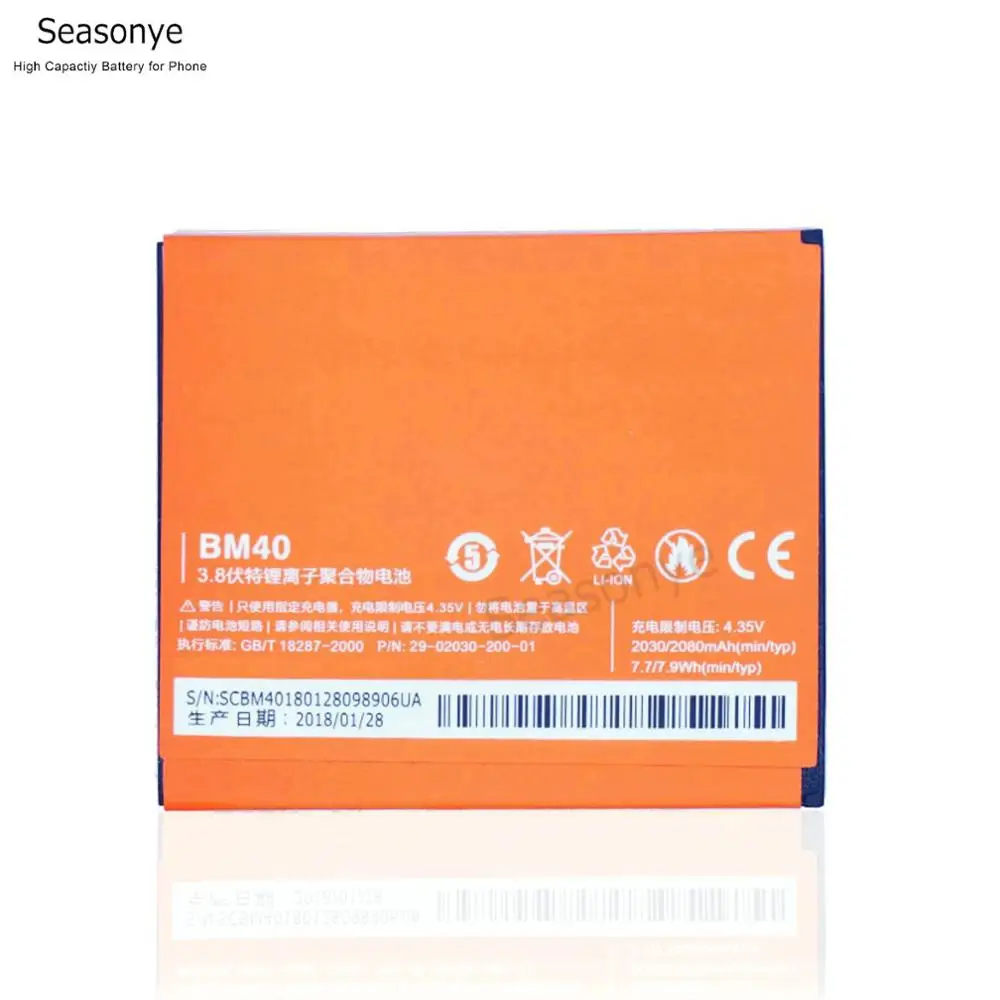 Сменный аккумулятор Seasonye 2030 мА · ч/7 7 Втч BM40 / BM 40 для Xiaomi 2A Mi2A Hongmi Red Rice 2 1S Redmi |