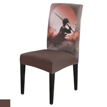 

6/8piece Japanese Anime Character Bushido Chair Cover Dining Elastic Chair Covers Spandex Stretch Elastic Anti-dirty Removable