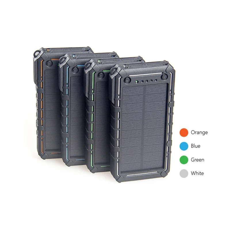 15000 mAh Солнечный аккумулятор 2.1A Быстрая зарядка светодиодный портативный зарядный внешний аккумулятор для Xiaomi samsung Iphone - Цвет: Green 15000 MAh