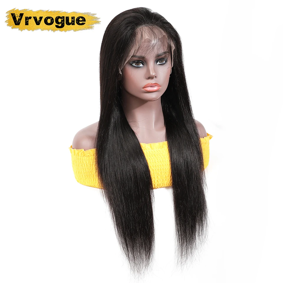

Vrvogue Hair 360 Lace Frontal wig Pre Plucked With Baby Hair Peruvian Straight Lace Frontal Wig Remy Human Hair Lace Frontal Wig