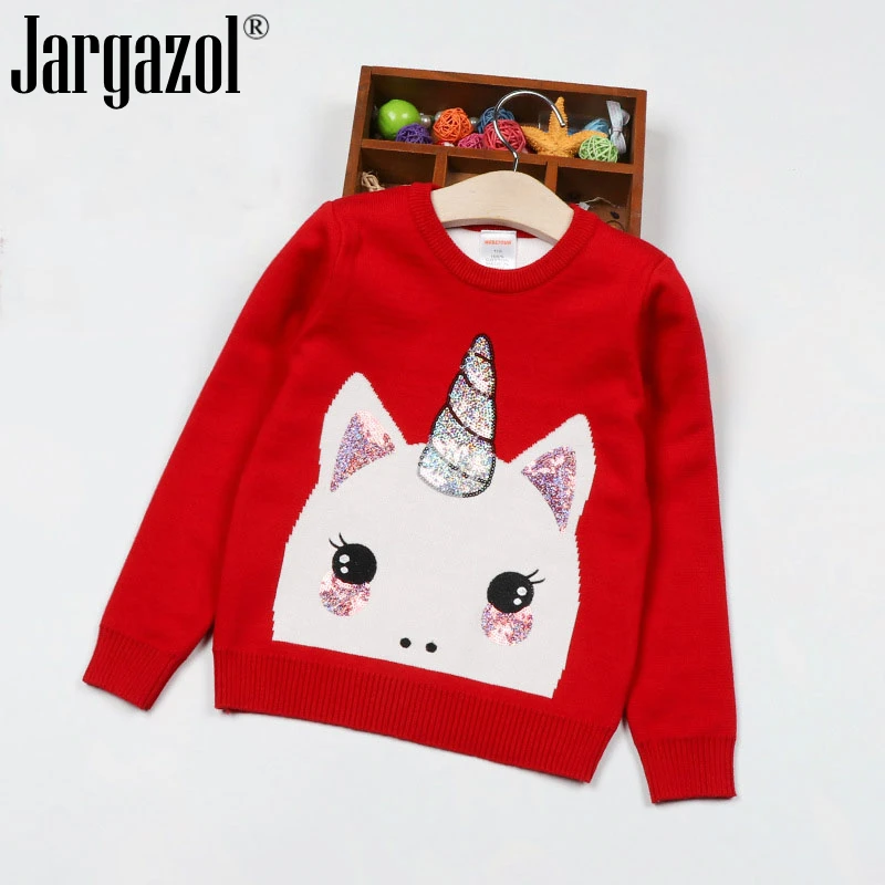 

Baby Girl Winter Clothes Cute Unicorn Sequins Autumn Kids Sweaters Girls Knit Outfits Fall Children Tops Pullover Sweater