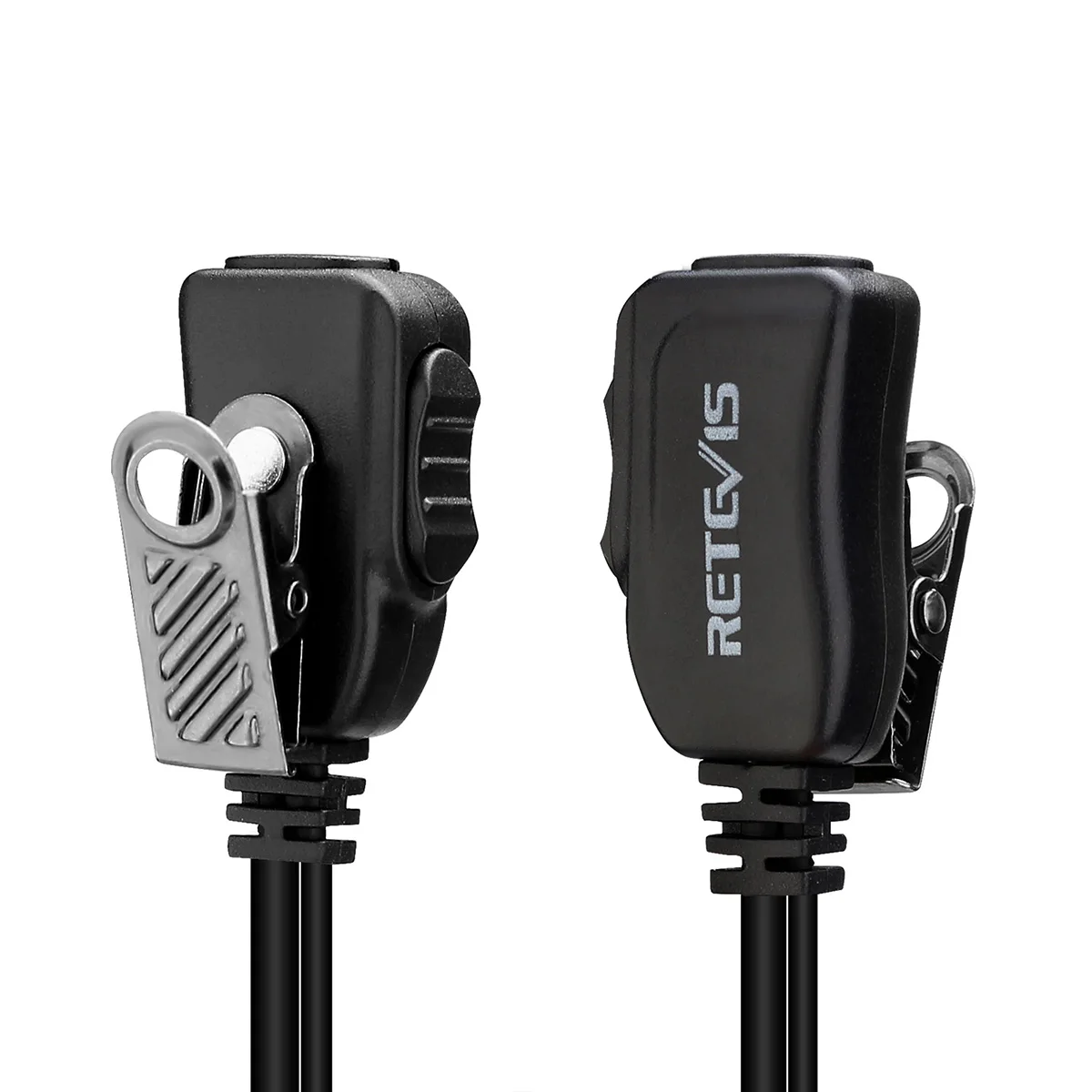 EEK012 Earpiece Adjustable D-shape Walkie Talkie 2Pin Ear Hook with PTT Mic for