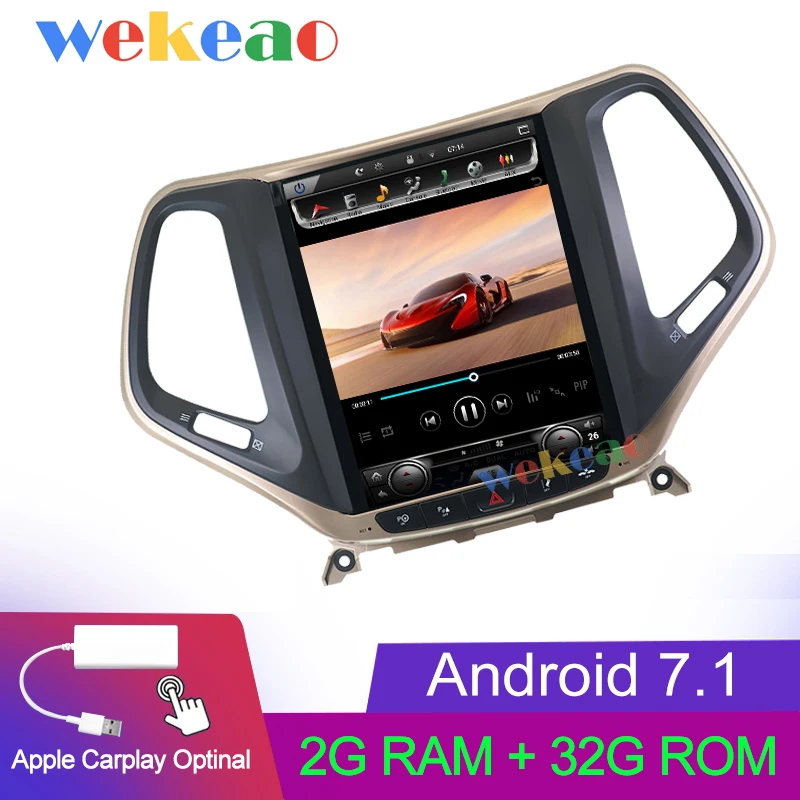 Wekeao вертикальный экран Tesla style 10,4 ''1Din Android 8,1 автомобильный dvd-плеер авто gps навигация Автомагнитола для Jeep Cherokee - Цвет: Android Car Radio