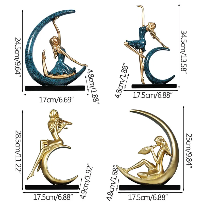 Moon Girl Figure Ballet Dancer Statue Living Room TV Cabinet Decoration Ornaments Birthday Gifts Artware Home Decor Figurines Moon Girl Figure Ballet Dancer Statue Living Room TV Cabinet Decoration Ornaments Birthday Gifts Artware Home Decor Figurines