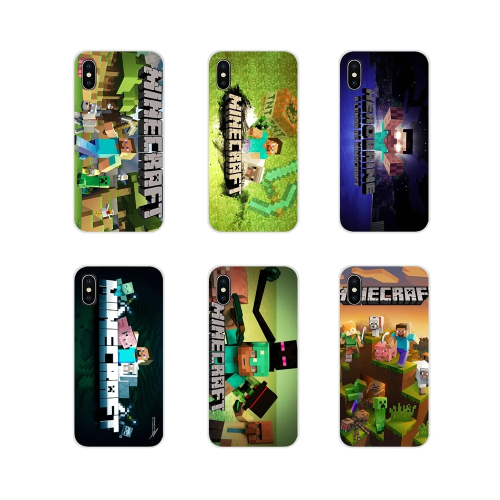 

For Xiaomi Mi4 Mi5 Mi5S Mi6 Mi A1 A2 5X 6X 8 9 Lite SE Pro Mi Max Mix 2 3 2S Transparent Soft Covers green MINECRAFT steve funny