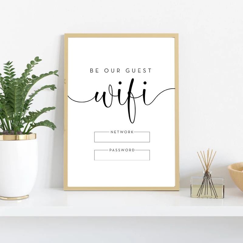 WiFi Password Sign Wall Art Print