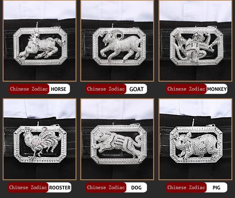 McParko Crocodile Belt Mens Leather Belts With Buckle Luxury Animal Design Genuine Leather Waist Belt with rhinestones Buckle