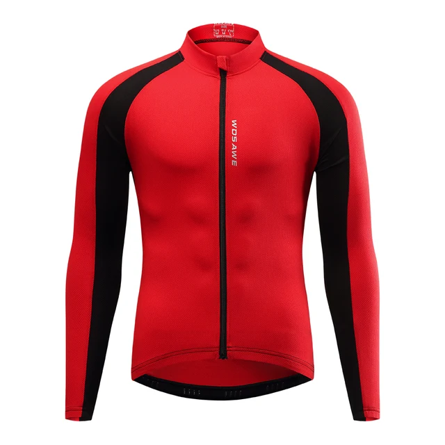 WOSAWE Breathable Cycling Jersey Qick Dry MTB Bike Bicycle Shirts Men's Top clothing ciclismo Long Sleeves Jersey Running Shirts BL236-R