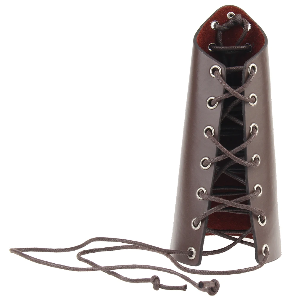 Knight Style Wide PU Leather Adjustable Cross Strings Arm Bracer Arm Guard for Women Men