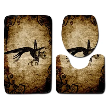 

Halloween Bathroom Toilet Three-Piece Floor Mat Door Mat Bathroom Carpet Durable Cover Shower Carpets Bathroom Mat Set