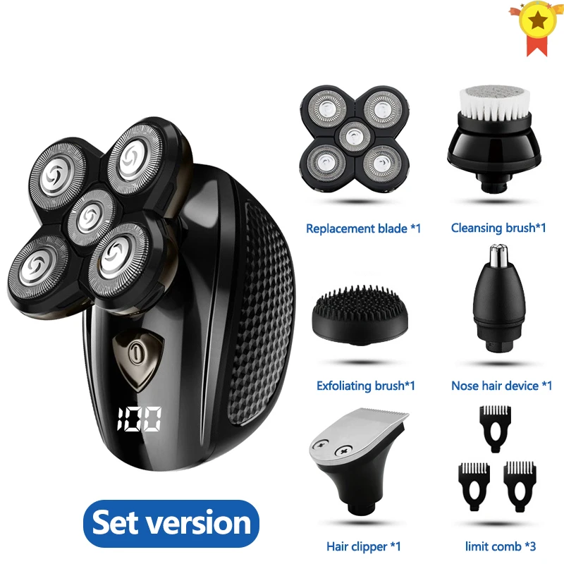 Multifunctional Grooming Kit Electric Shaver Wet Dry For Men Electric Razor  Rechargeable Bald Head Shaving Machine Beard Trimmer - Electric Shavers -  AliExpress
