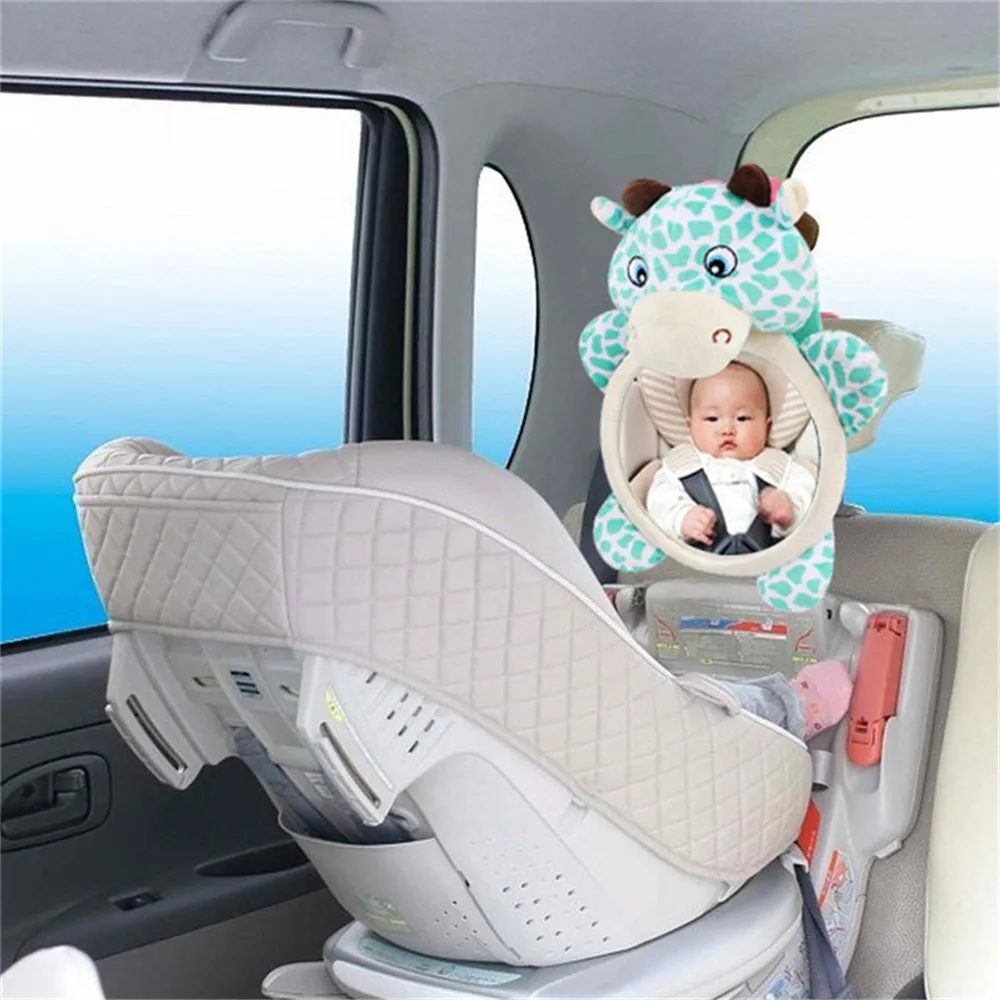 Детское безопасное сиденье, зеркало заднего вида, широкий вид, регулируемое сиденье заднего вида, автомобильное заднее внутреннее детское зеркало заднего вида, плюшевая игрушка заднего вида