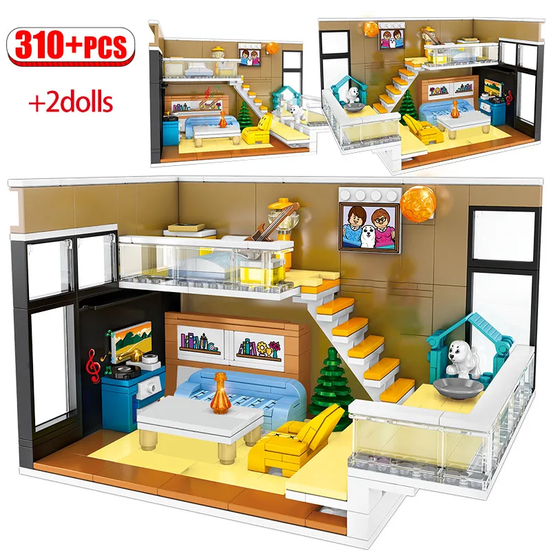 

310PCS Moc Home Corner Bed Room Model Blocks For Legoingly Living Room Diy House Building Bricks Enlightenment Toys For Children