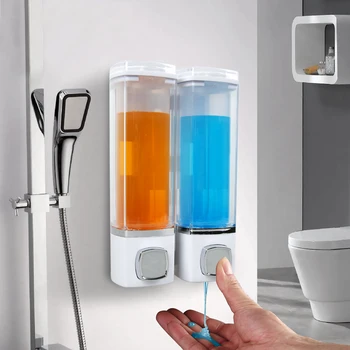 

New Single/Double 280ML Soap Dispenser Wall-mount Shower Bath Shampoo Dispenser Liquid Soap Container Bathroom Accessories