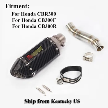 

Motorcycle Exhaust Tip Muffler Pipe Mid Middle Pipe Connector Tube Slip on CBR300R CB300F CB300R for Honda