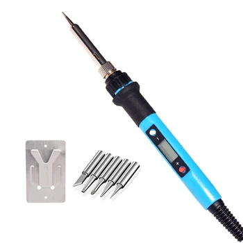 

80W 220V/110V Soldering Iron Pen with 5 tips Adjustable Temperature LCD Digital Display EU US plug woodburning tool