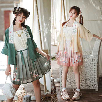 

Summer Asian Oriental Clothing Women Hanfu Traditional Chinese Hanfu Set Japanese Style Bunny Cute Dance Wear Outfits