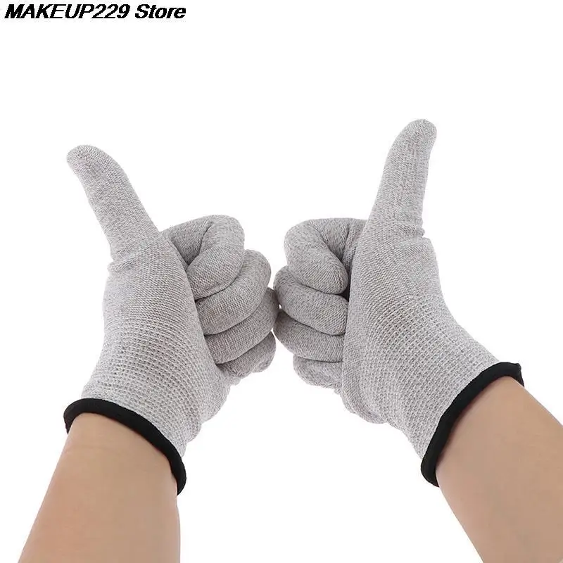 1 Pair Conductive Silver Fiber Electrode Therapy Gloves Electrotherapy Unit Phycical Therapy electrode pads muscle stimulator massage tool