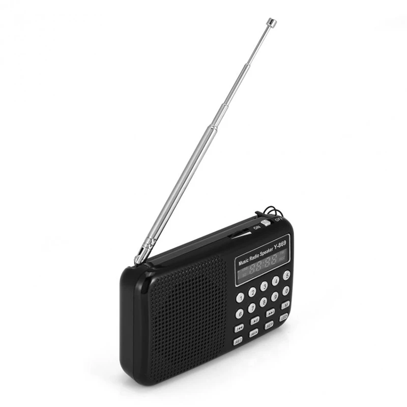 Полностью портативный мини стерео ЖК-дисплей Fm/Am радио Usb Tf карта музыкальный плеер перезаряжаемая батарея со светодиодным светильник