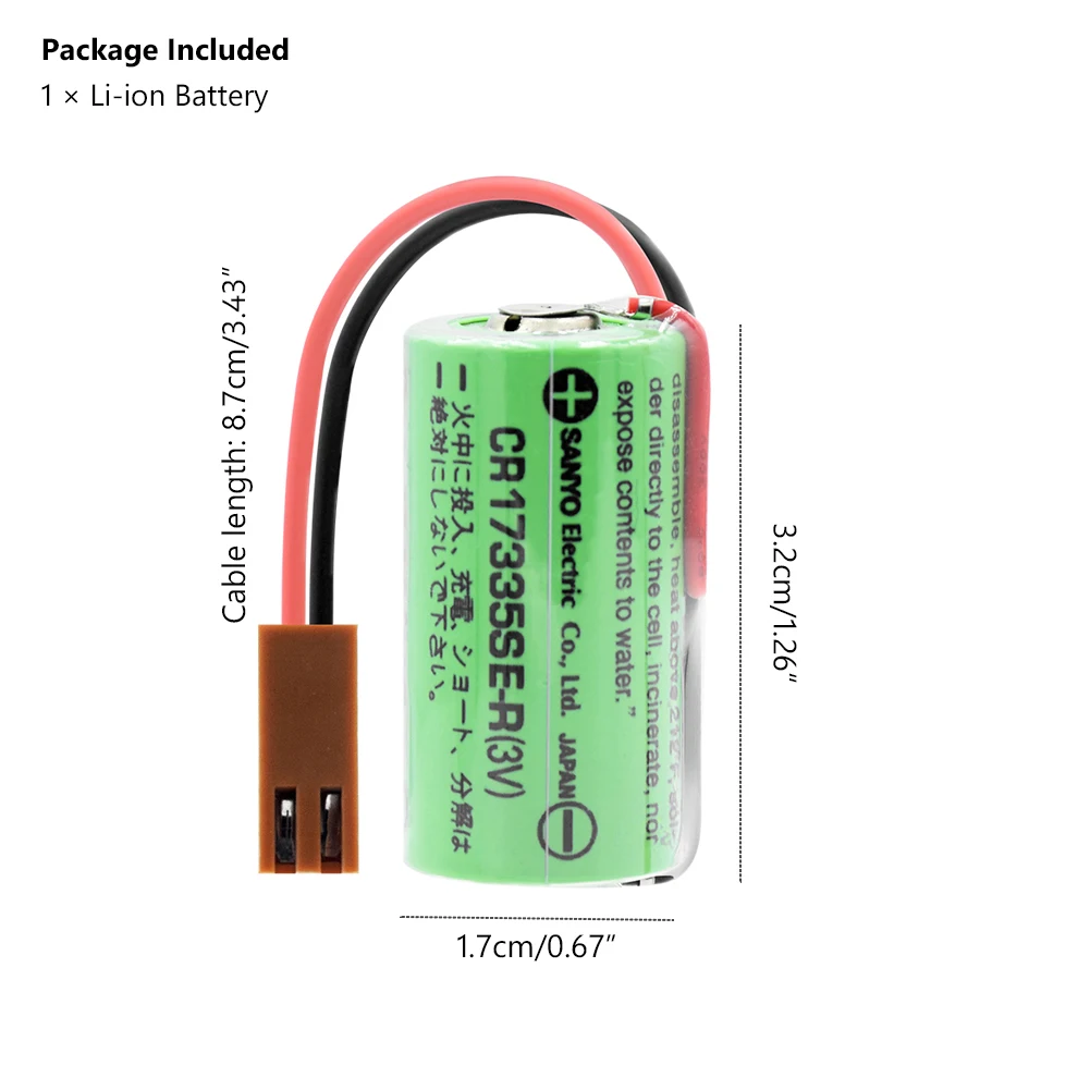 Литиевая батарея 3V 1800mAh литий ионный аккумулятор 17335 CR17335SE CR17335 для станков с ЧПУ