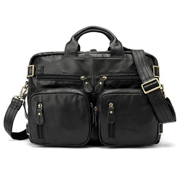 

Leather Retro Large Capacity Multi-Function Laptop Bag Business Briefcase Men's Handbag