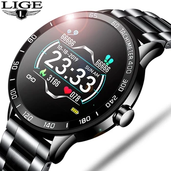 

LIGE New fashion Smart Watch men Sport Smartwatch Waterproof Pedometer luxury led color screen for Android ios reloj inteligente