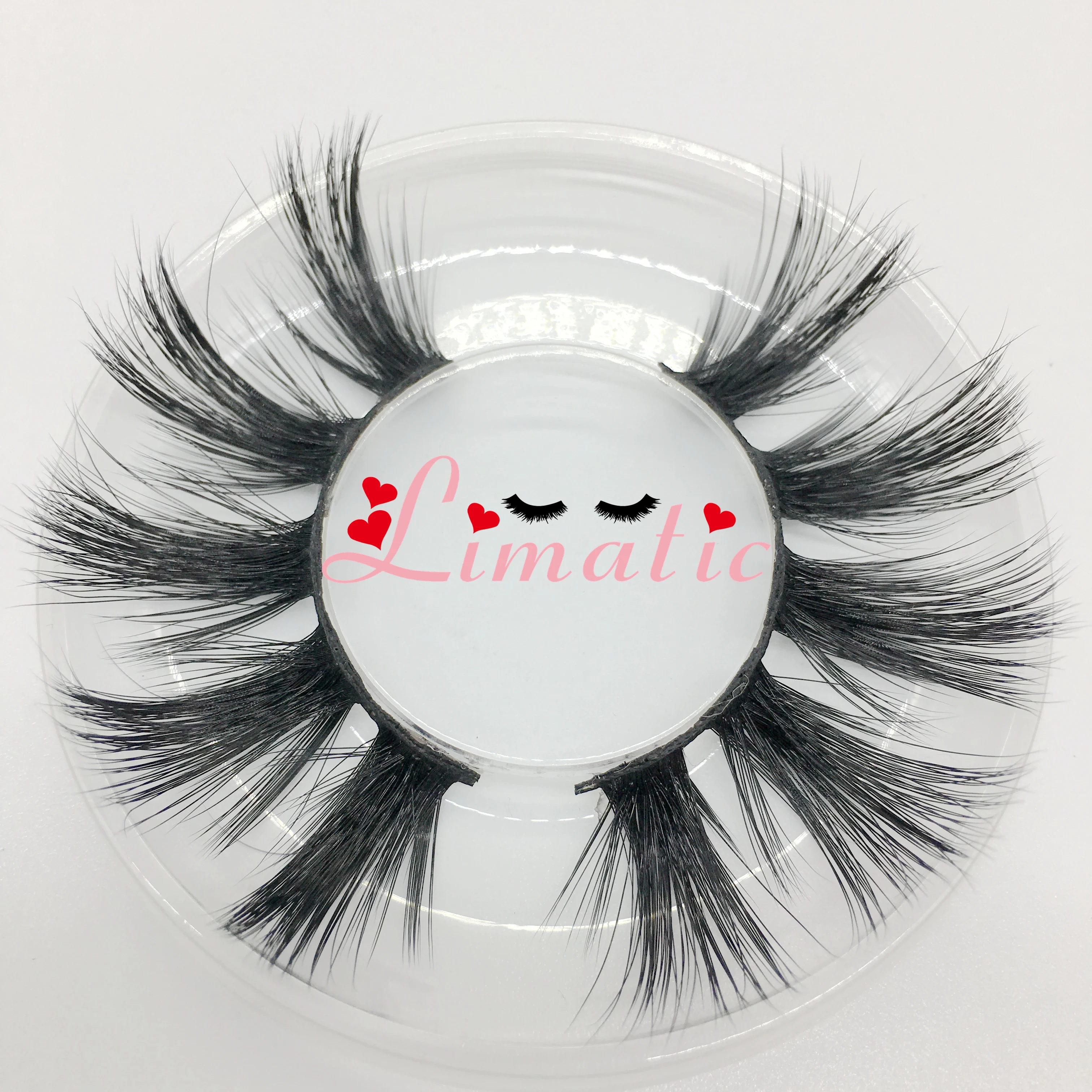 

Eye Makeup Tools False Eyelashes Wispy Reusable 5D Faux Mink Synthetic 25mm Long Lashes Limatic