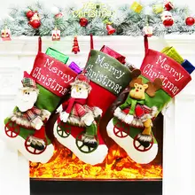 Рождественский Санта-Клаус украшения носок фестиваль Рождественская игрушка украшение AU