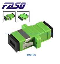 

(Ready Stock) FASO 100Pcs SC APC Adapter Simplex Duplex Single Mode Green Fiber Optic Coupler