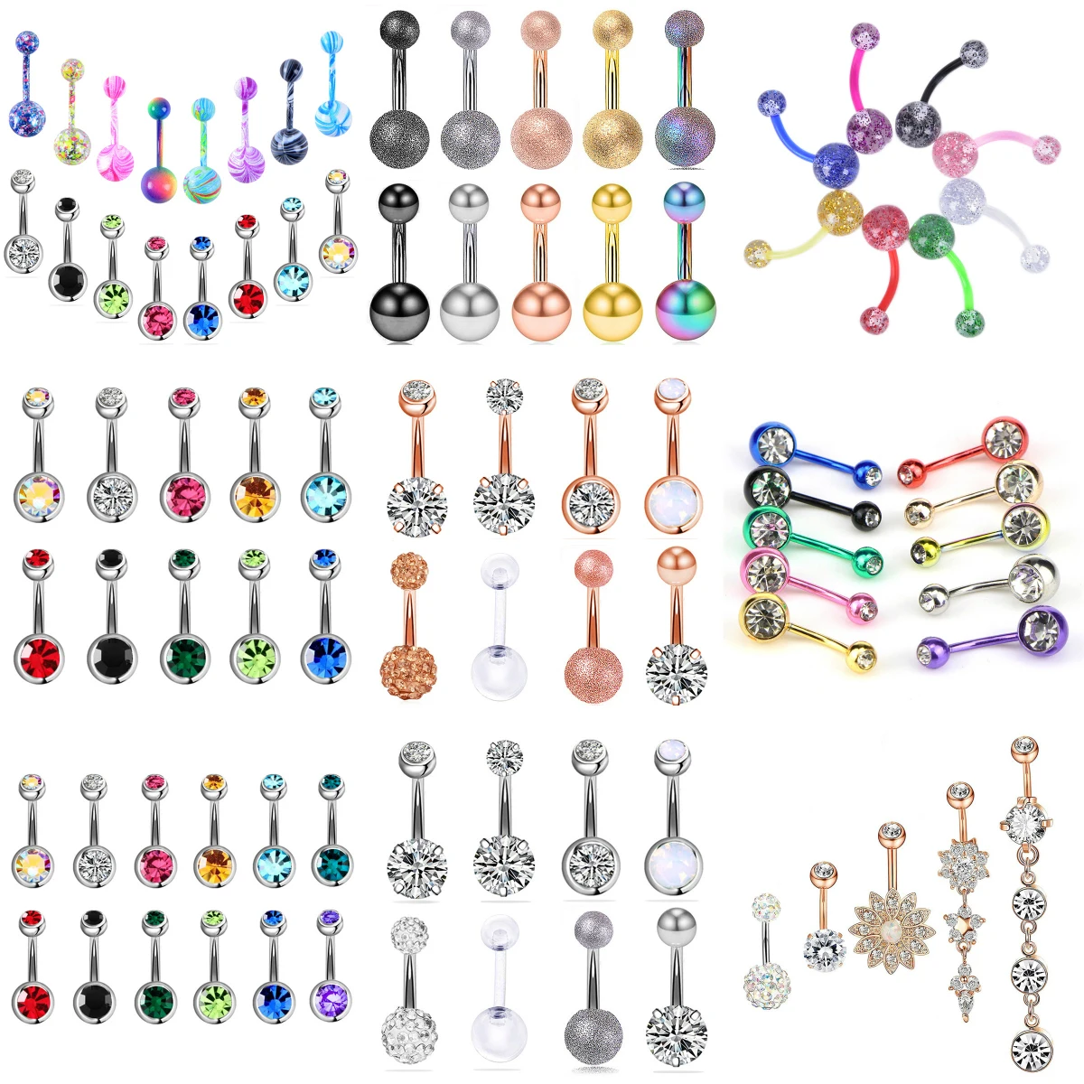 1Set Surgical Steel Belly Piercings Navel Piercing Sexy Piercing Ombligo Ear Piercings Navel Earring  Body Jewelry Pircings