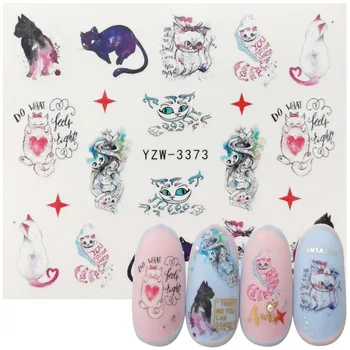

2020 New Designs Lovely Water Transfer Nails Art Sticker Cat Patterns Nail Wraps Sticker Watermark Fingernails Decals