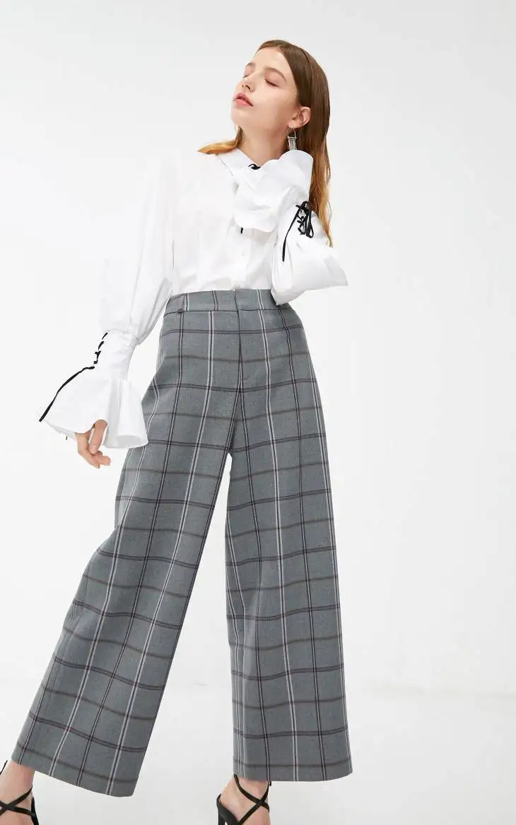Vero Moda Женские клетчатые широкие брюки с молнией спереди | 319150511