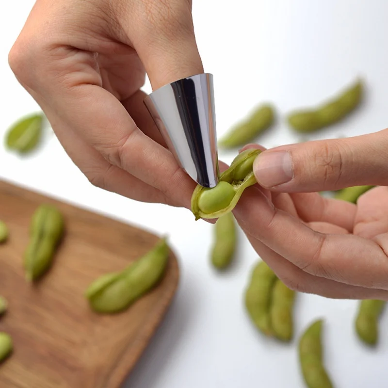 Professional Stainless Steel Safe Slice Finger Guard Cooking Tools Peanut Sheller Finger Protector 5Pcs/lot