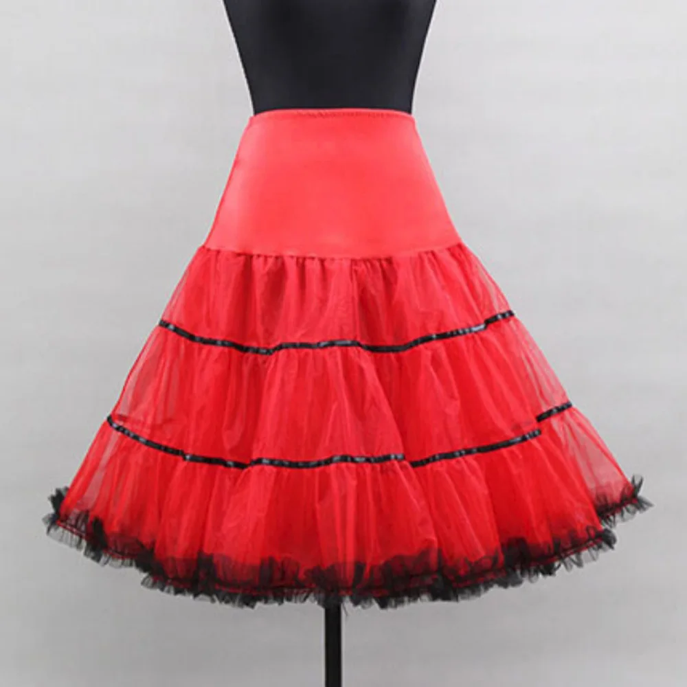 Black Vintage Skirt Underskirt for Wedding Party Women High Waist Puffy Ball Gown Retro Rockabilly Swing Petticoat Underdress