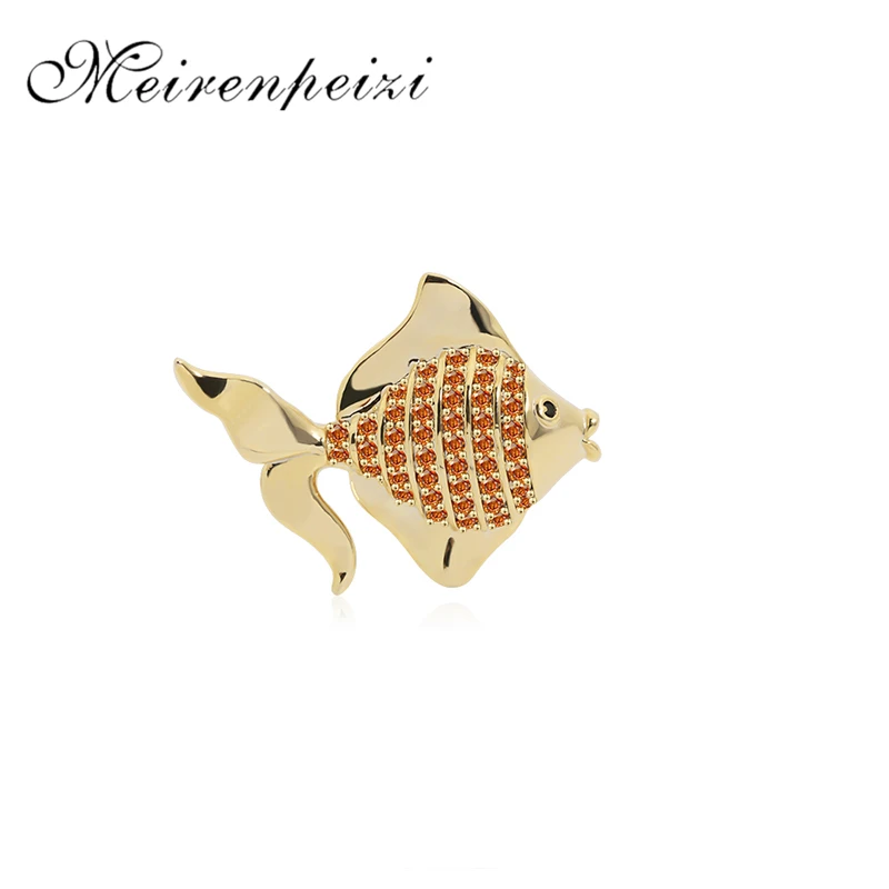 

Fish Brooches For Women Metal Rhinestone Fish Animal Brooch Pins Moms Gifts