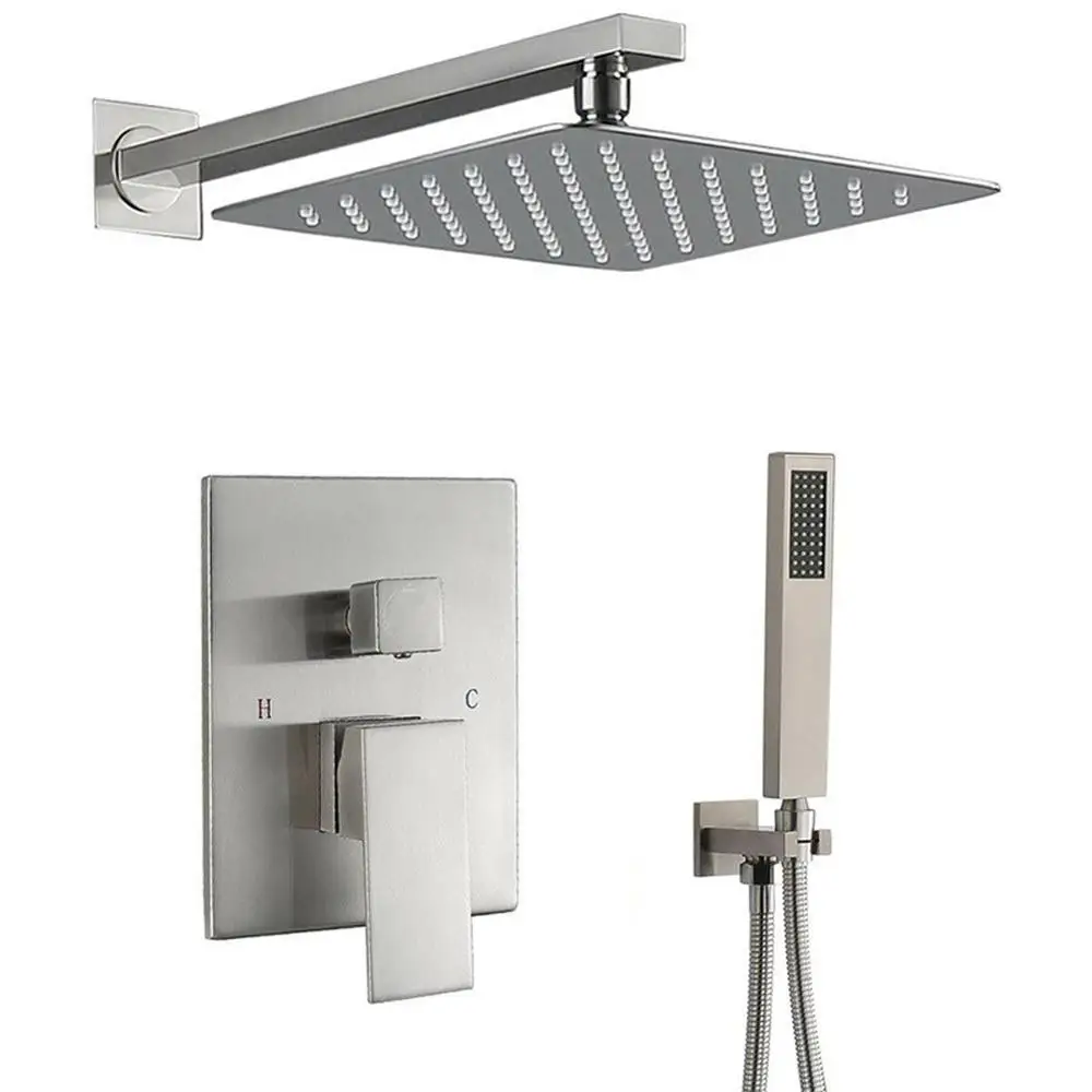 

Shower Faucet System Set 8 inch Rainfall with Concealed Box Valve for Bathroom TB