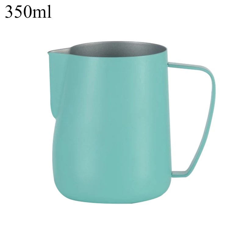 350ml green Кувшин для вспенивания молока из нержавеющей стали, разноцветный кувшин для кофе эспрессо, бариста, для приготовления кофе, для приготовления латте, кувшин для вспенивания молока, кувшин, инструменты - Цвет: 350ml green