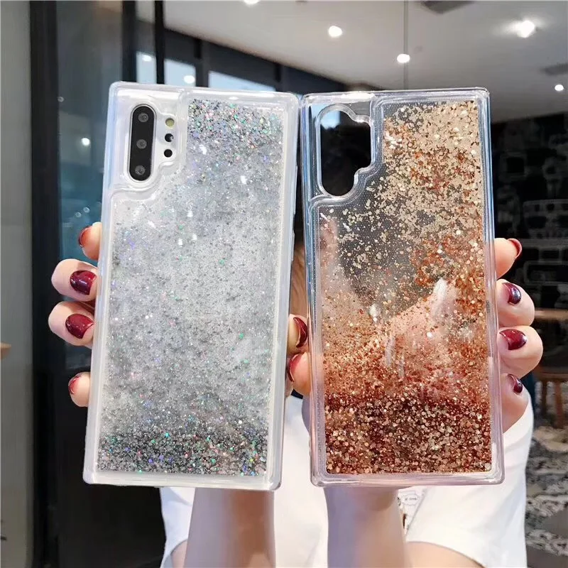 

DCHZIUAN Phone Case For Samsung Galaxy Note 10 Plus Note10 Case Liquid Quicksand Stars Soft Clear TPU Sequins Bling Cover Cases