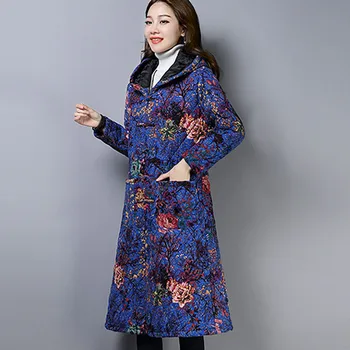 

Women Hooded Long Sleeve Coat Jacket Vintage Ladies Fleece Thicken Coats Button Long Style Casual Jacket Outerwear Coat #1023