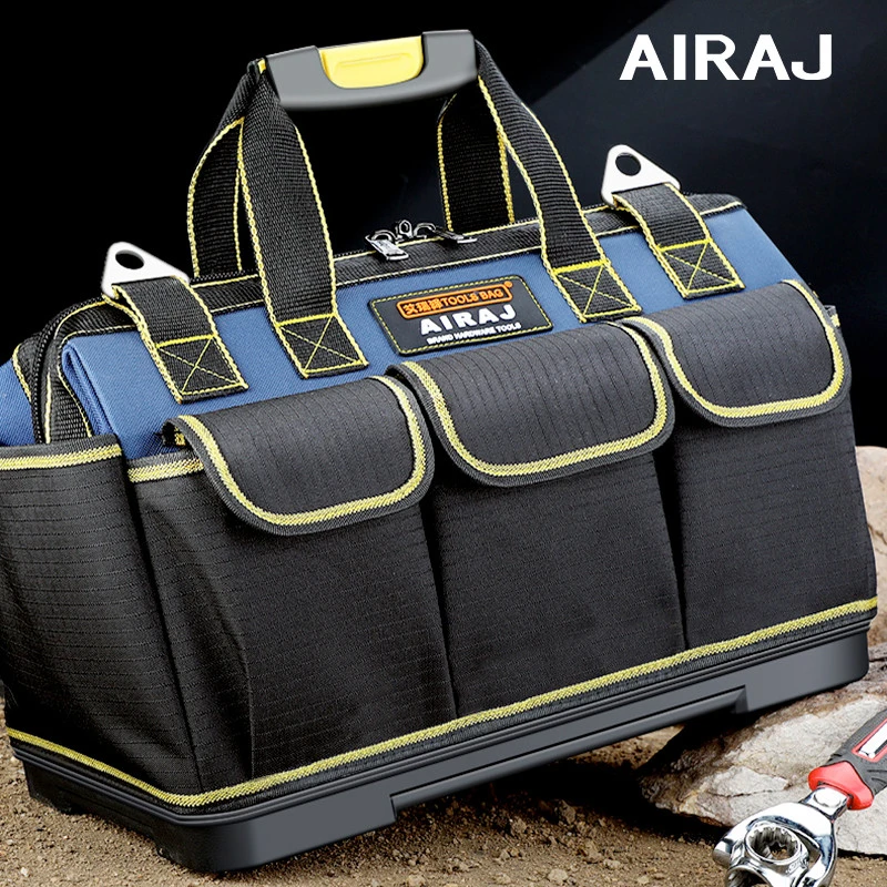 hyper tough tool bag AIRAJ Multi-Function Tool Bag 1680D Oxford Cloth Electrician Bag, Multi-Pocket Waterproof Anti-Fall Storage Bag waterproof tool bag