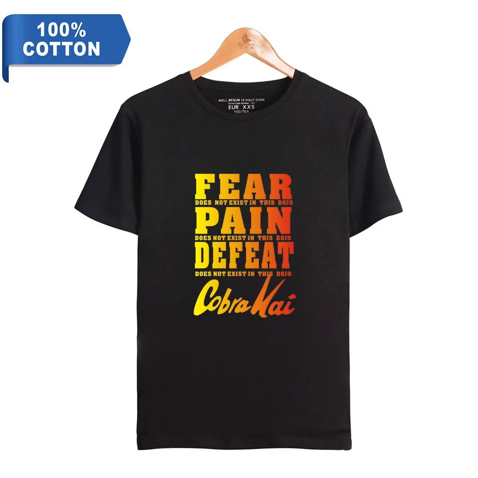 cobra kai 2d New 100% Cotton 2019 2D Print Men Clothes Hot Sale Short Sleeve T-Shirt Casual T Shirt