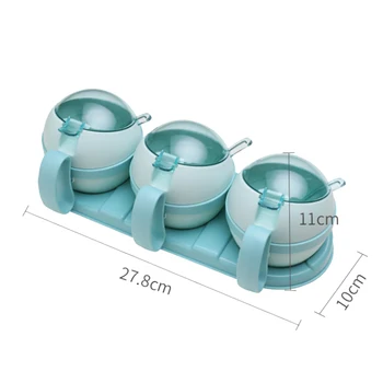 

3 Pcs Set Seasoning Box Home Kitchen Salt Sugar Plastic Tools
